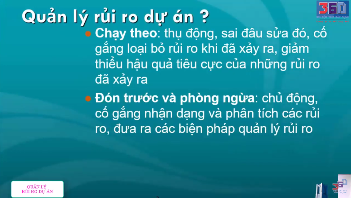 Hướng dẫn xử lý rủi ro trong Quản lý dự án đầu tư xây dựng (Pic Poc)